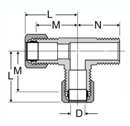 Forged Male Run Tee Compression fittings, Brass connectors, Brass Pipe Joint Fittings, Pneumatic Fittings, Air Fittings